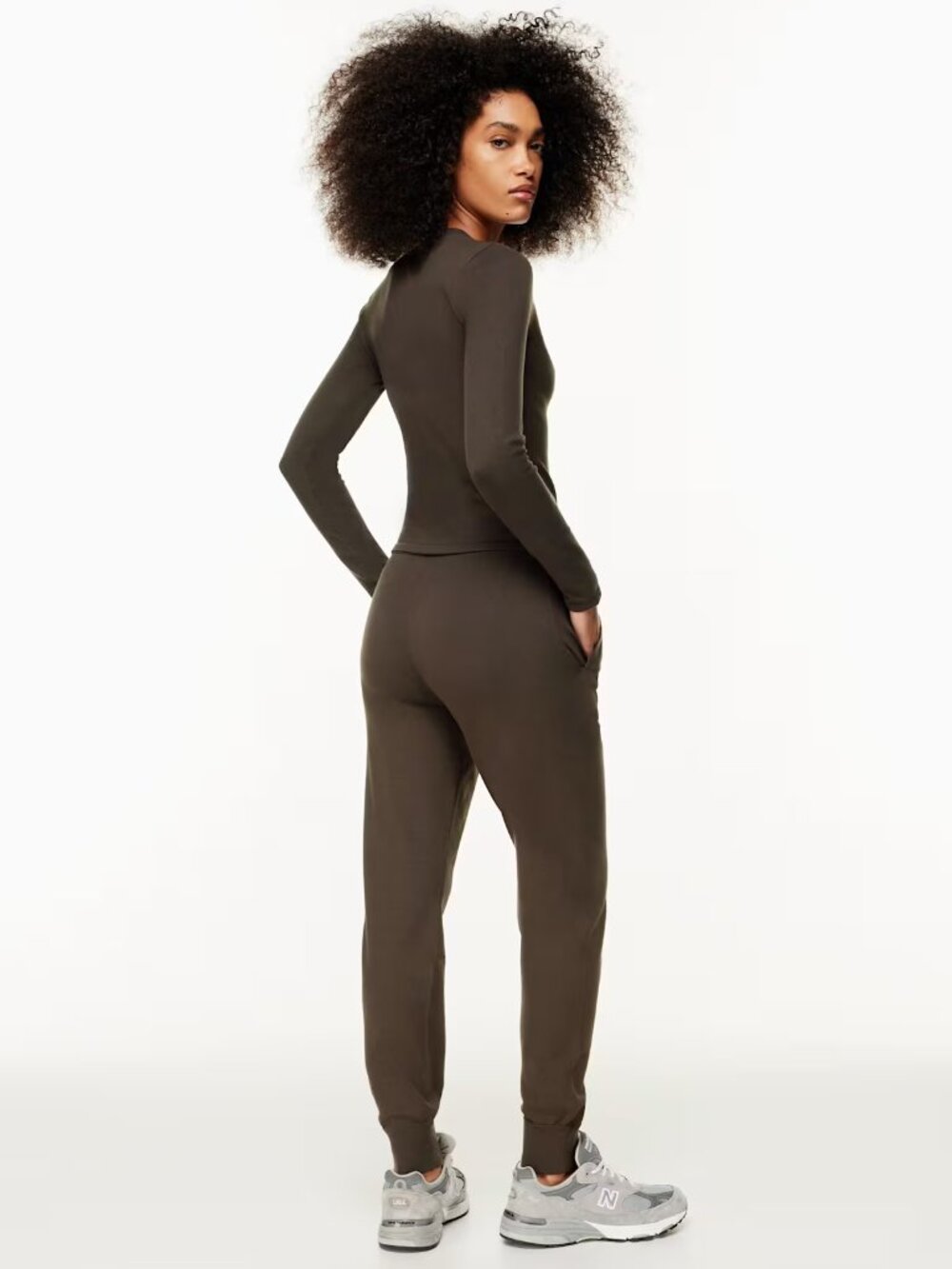Aritzia Babaton Rodin Knit Jogger High Rise Rich Mocha Brown Size XL - Picture 5 of 10